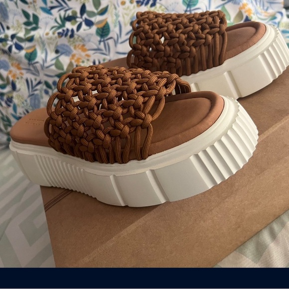 8.5 Tan-Brown woman’s platform slides. New. Original price $160. - Picture 3 of 5
